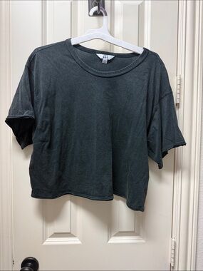 Joy Lab Washed Black Cropped Crewneck TeeXXL